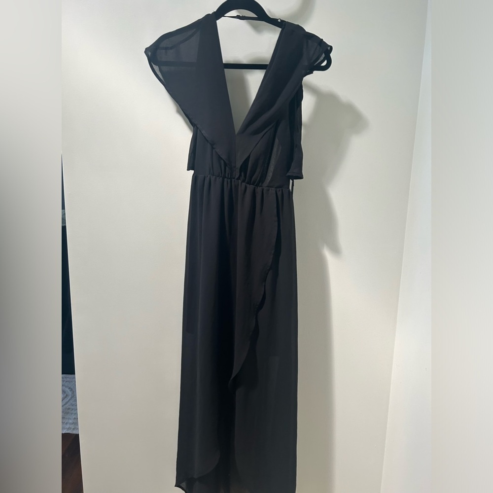 Romeo and Juliet, short sleeve size small black dress long length - Picture 2 of 2